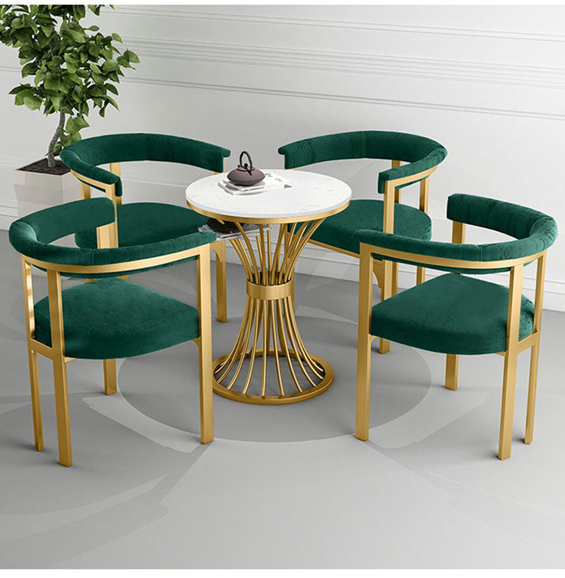 Glam Metal Dining Room Chair Armless Open Back Dining Side Chair for Restaurant Use Clearhalo 'Dining Chairs' 'Dining Tables & Seating' 'dining_chair' 'furn' 'furn_dining_chair' 'Furniture' 'Kitchen & Dining Furniture' 5620521
