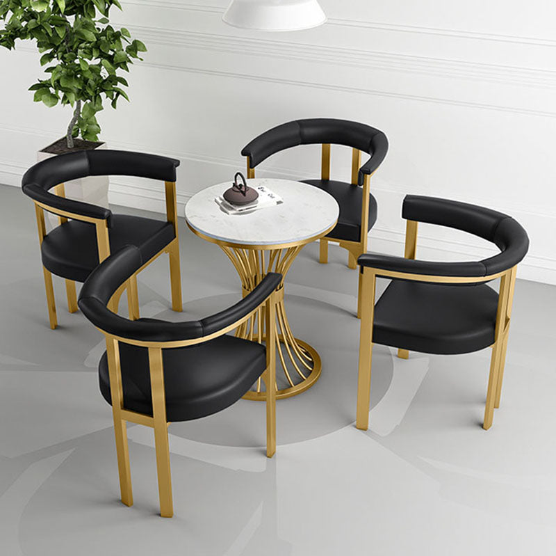 Glam Metal Dining Room Chair Armless Open Back Dining Side Chair for Restaurant Use Clearhalo 'Dining Chairs' 'Dining Tables & Seating' 'dining_chair' 'furn' 'furn_dining_chair' 'Furniture' 'Kitchen & Dining Furniture' 5620522
