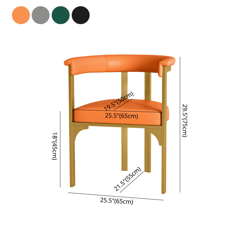 Glam Metal Dining Room Chair Armless Open Back Dining Side Chair for Restaurant Use Clearhalo 'Dining Chairs' 'Dining Tables & Seating' 'dining_chair' 'furn' 'furn_dining_chair' 'Furniture' 'Kitchen & Dining Furniture' 5620524