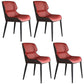 Contemporary Wingback Side Chairs Leather Dining Side Chair for Kitchen Red 4 Piece Set Clearhalo 'Dining Chairs' 'Dining Tables & Seating' 'dining_chair' 'furn' 'furn_dining_chair' 'Furniture' 'Kitchen & Dining Furniture' 5620529