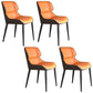 Contemporary Wingback Side Chairs Leather Dining Side Chair for Kitchen Orange 4 Piece Set Clearhalo 'Dining Chairs' 'Dining Tables & Seating' 'dining_chair' 'furn' 'furn_dining_chair' 'Furniture' 'Kitchen & Dining Furniture' 5620531