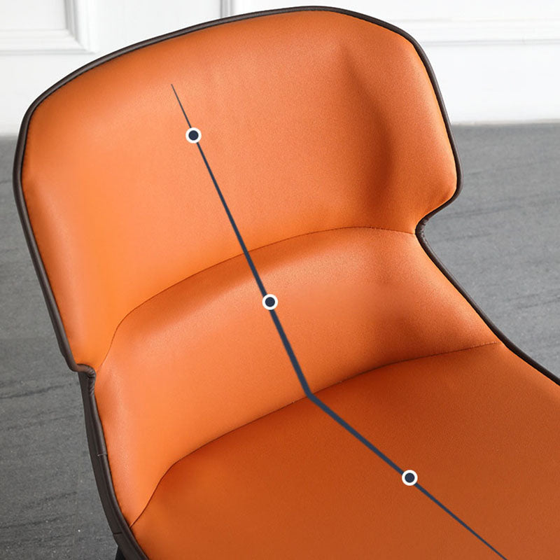 Contemporary Wingback Side Chairs Leather Dining Side Chair for Kitchen Clearhalo 'Dining Chairs' 'Dining Tables & Seating' 'dining_chair' 'furn' 'furn_dining_chair' 'Furniture' 'Kitchen & Dining Furniture' 5620535