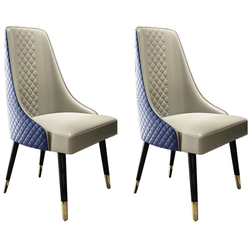 スカンジナビアスタイルのソリッドバックダイニングサイドチェアPUレザーダイニングサイドチェアキッチン