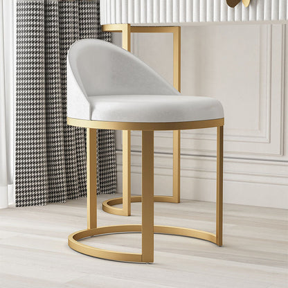 Glam Metal Dining Room Chair Armless Upholstered Dining Chairs for Restaurant Use White 1 Piece Clearhalo 'Dining Chairs' 'Dining Tables & Seating' 'dining_chair' 'furn' 'furn_dining_chair' 'Furniture' 'Kitchen & Dining Furniture' 5620574