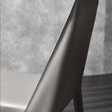 Minimalist Style Leather Dining Side Chair Solid Back Dining Chairs for Home