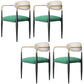 Contemporary Style Kitchen Metal Dining Chairs Open Back Dining Arm Side Chair