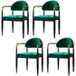 Contemporary Style Kitchen Metal Dining Chairs Open Back Dining Arm Side Chair