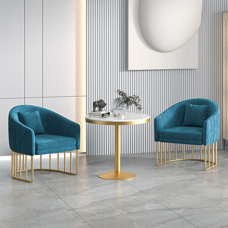 Sedia da pranzo in metallo glam sedie da pranzo in velluto senza braccio per uso domestico