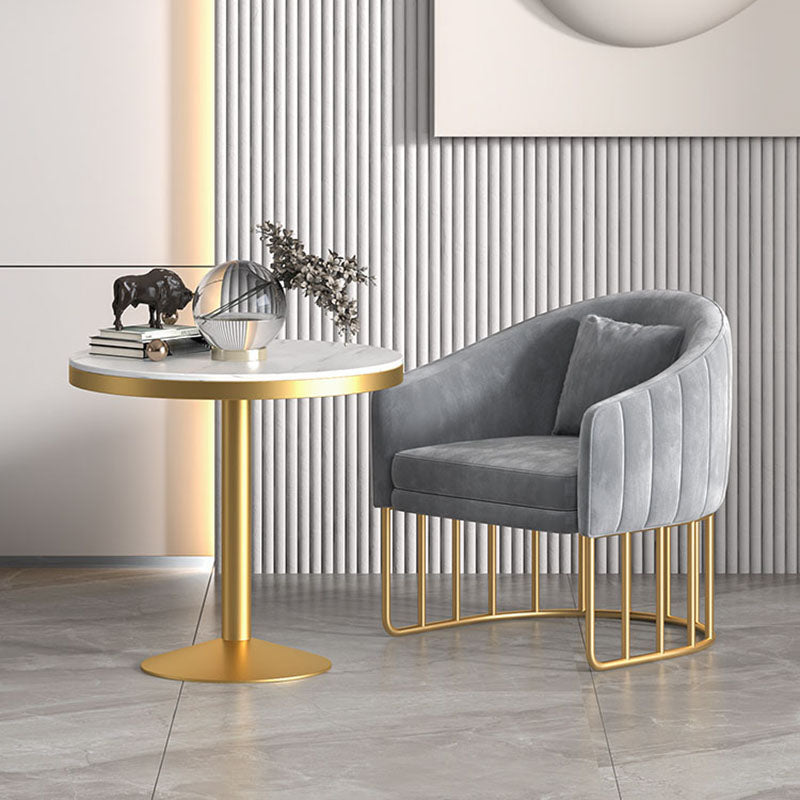 Sedia da pranzo in metallo glam sedie da pranzo in velluto senza braccio per uso domestico