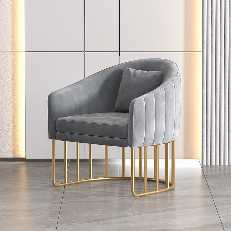 Sedia da pranzo in metallo glam sedie da pranzo in velluto senza braccio per uso domestico