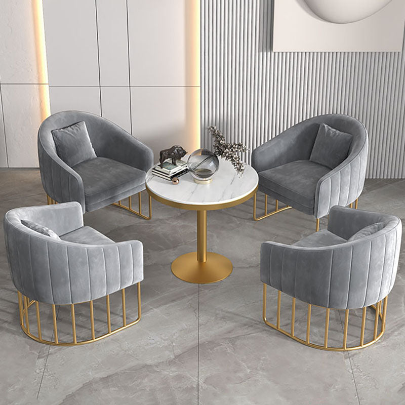 Sedia da pranzo in metallo glam sedie da pranzo in velluto senza braccio per uso domestico