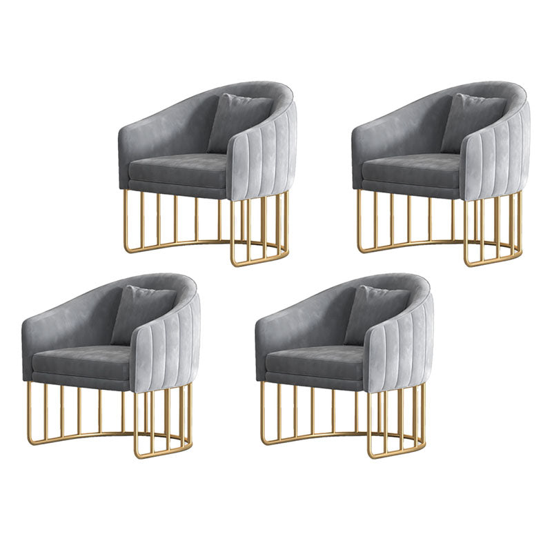 Sedia da pranzo in metallo glam sedie da pranzo in velluto senza braccio per uso domestico