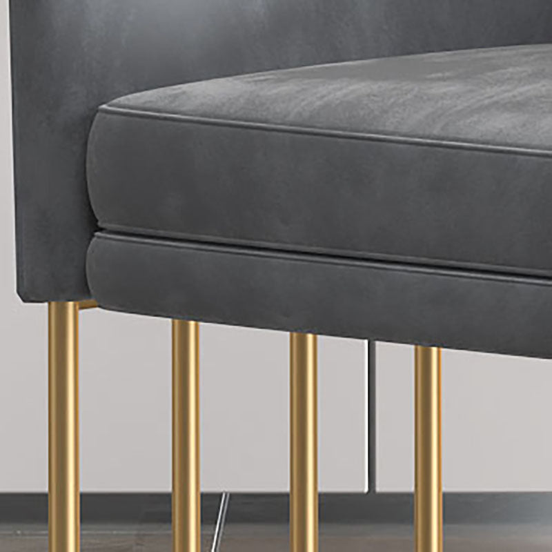 Sedia da pranzo in metallo glam sedie da pranzo in velluto senza braccio per uso domestico