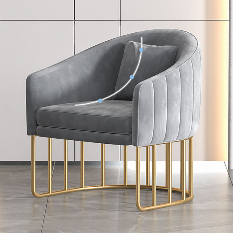 Sedia da pranzo in metallo glam sedie da pranzo in velluto senza braccio per uso domestico