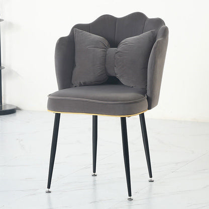 Nordic Style Metal Dining Room Chair Velvet Armless Dining Chairs for Home Use