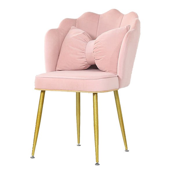 Nordic Style Metal Dining Room Chair Velvet Armless Dining Chairs for Home Use