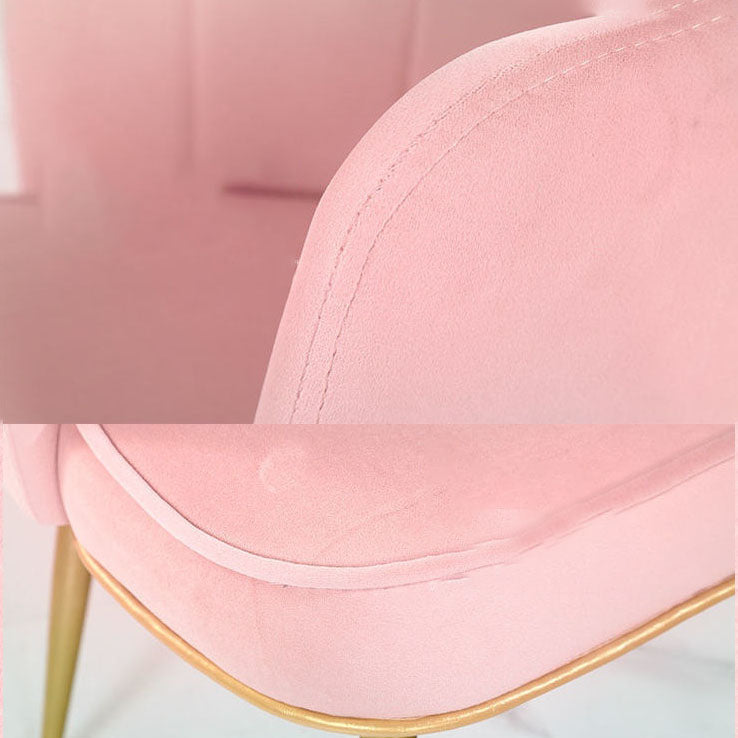 Nordic Style Metal Dining Room Chair Velvet Armless Dining Chairs for Home Use