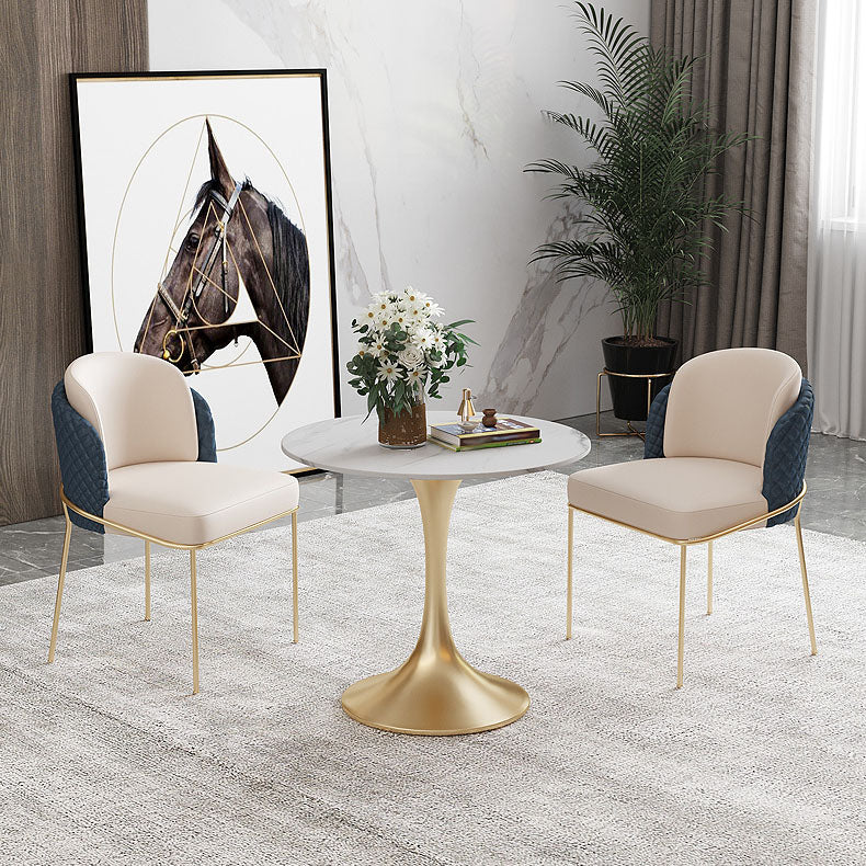 Glam Metal Dining Room Chair Faux Leather Dining Chairs for Home Use Clearhalo 'Dining Chairs' 'Dining Tables & Seating' 'dining_chair' 'furn' 'furn_dining_chair' 'Furniture' 'Kitchen & Dining Furniture' 5620660