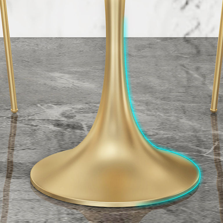 Glam Metal Dining Room Chair Faux Leather Dining Chairs for Home Use Clearhalo 'Dining Chairs' 'Dining Tables & Seating' 'dining_chair' 'furn' 'furn_dining_chair' 'Furniture' 'Kitchen & Dining Furniture' 5620672