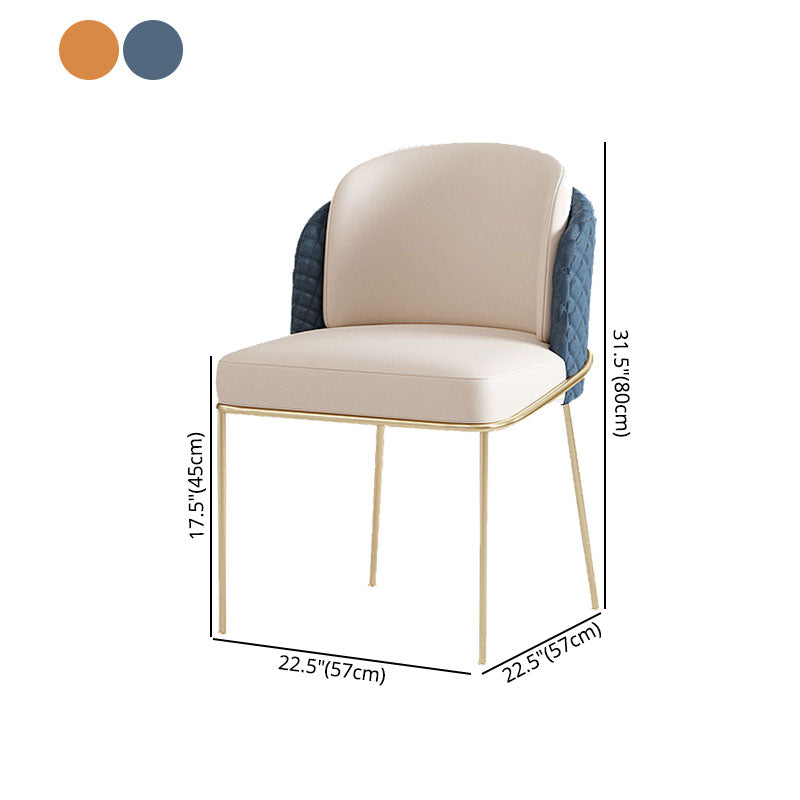 Glam Metal Dining Room Chair Faux Leather Dining Chairs for Home Use Clearhalo 'Dining Chairs' 'Dining Tables & Seating' 'dining_chair' 'furn' 'furn_dining_chair' 'Furniture' 'Kitchen & Dining Furniture' 5620677