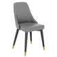 Glam Metal Dining Room Chair Faux Leather Parsons Chairs for Home Use Grey 1 Piece Clearhalo 'Dining Chairs' 'Dining Tables & Seating' 'dining_chair' 'furn' 'furn_dining_chair' 'Furniture' 'Kitchen & Dining Furniture' 5620679