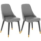 Glam Metal Dining Room Chair Faux Leather Parsons Chairs for Home Use Grey 2 Piece Set Clearhalo 'Dining Chairs' 'Dining Tables & Seating' 'dining_chair' 'furn' 'furn_dining_chair' 'Furniture' 'Kitchen & Dining Furniture' 5620680