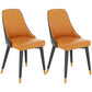 Glam Metal Dining Room Chair Faux Leather Parsons Chairs for Home Use Orange 2 Piece Set Clearhalo 'Dining Chairs' 'Dining Tables & Seating' 'dining_chair' 'furn' 'furn_dining_chair' 'Furniture' 'Kitchen & Dining Furniture' 5620686
