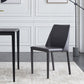 Contemporary Design Armless Side Chairs Leather Solid Back Dining Side Chair