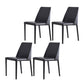 Contemporary Design Armless Side Chairs Leather Solid Back Dining Side Chair