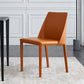 Contemporary Design Armless Side Chairs Leather Solid Back Dining Side Chair