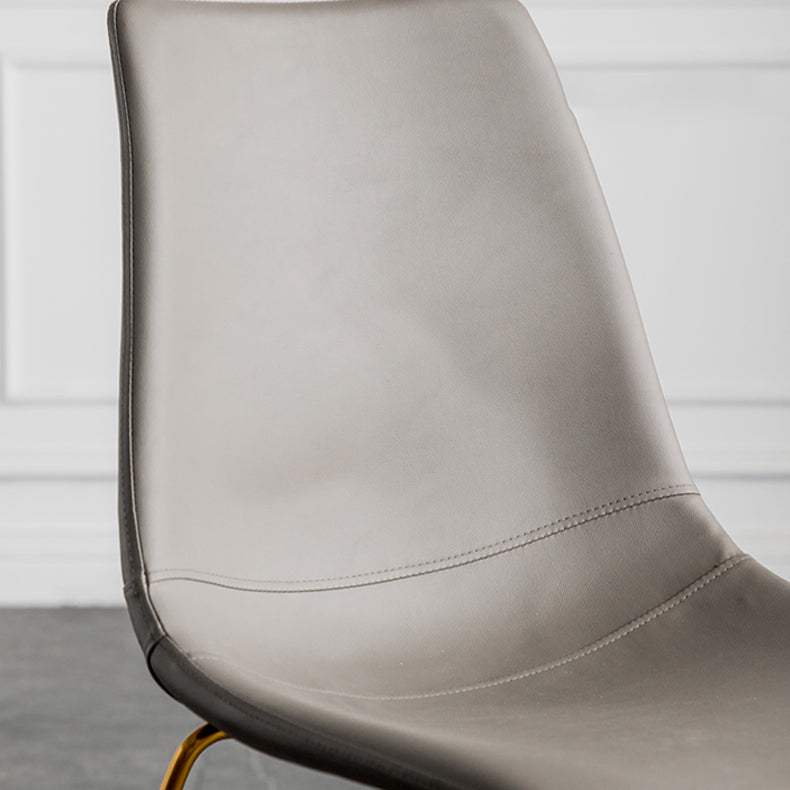 Scandinavian Design Solid Back Armless Dining Chairs Leather Dining Chairs Clearhalo 'Dining Chairs' 'Dining Tables & Seating' 'dining_chair' 'furn' 'furn_dining_chair' 'Furniture' 'Kitchen & Dining Furniture' 5620755