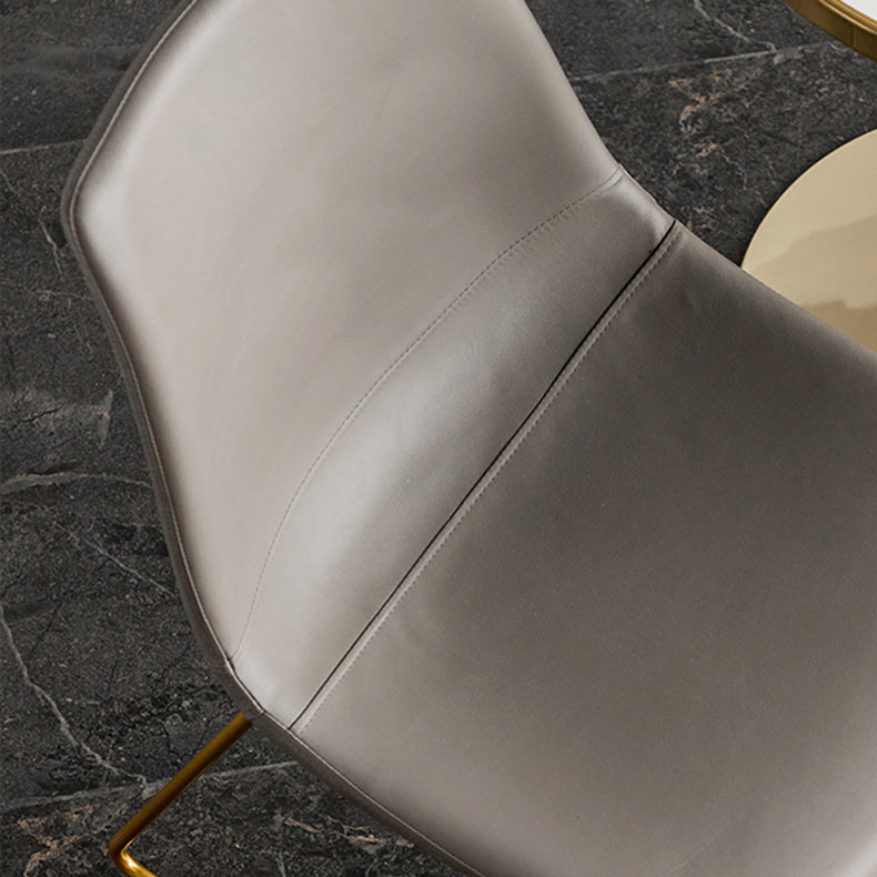 Scandinavian Design Solid Back Armless Dining Chairs Leather Dining Chairs Clearhalo 'Dining Chairs' 'Dining Tables & Seating' 'dining_chair' 'furn' 'furn_dining_chair' 'Furniture' 'Kitchen & Dining Furniture' 5620756