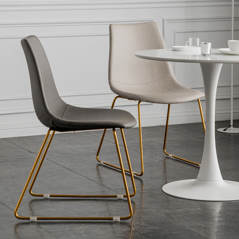 Scandinavian Design Solid Back Armless Dining Chairs Leather Dining Chairs Clearhalo 'Dining Chairs' 'Dining Tables & Seating' 'dining_chair' 'furn' 'furn_dining_chair' 'Furniture' 'Kitchen & Dining Furniture' 5620759