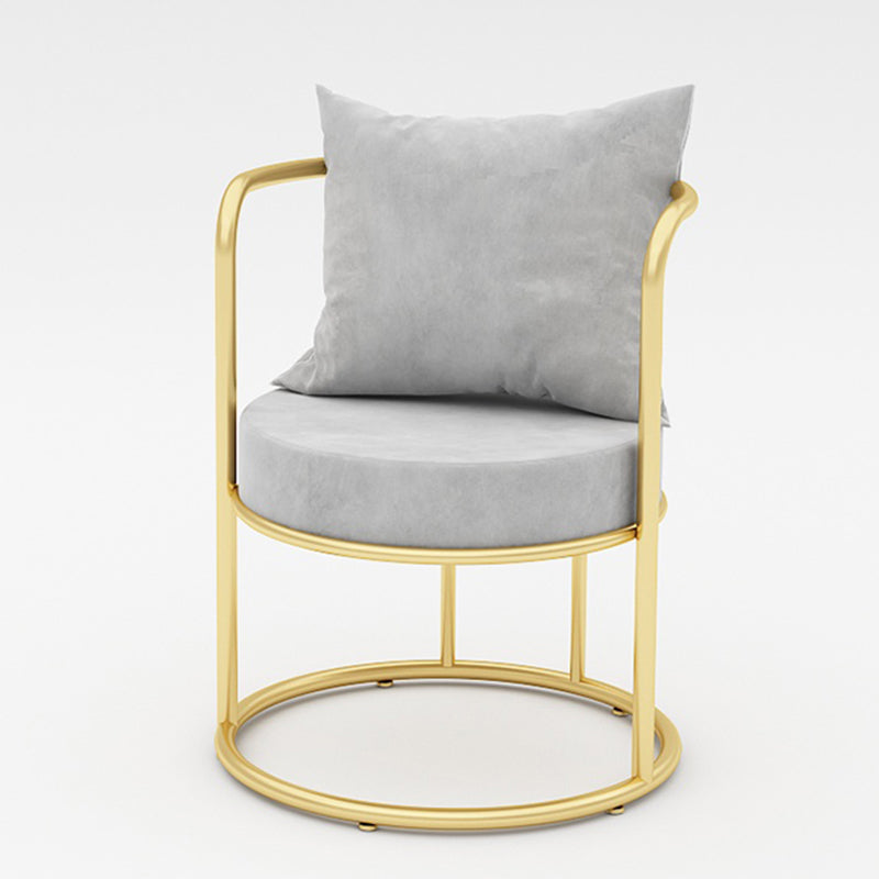 Glam Metal Dining Room Chair Open Back Dining Side Chair for Restaurant Use Light Gray 1 Piece Clearhalo 'Dining Chairs' 'Dining Tables & Seating' 'dining_chair' 'furn' 'furn_dining_chair' 'Furniture' 'Kitchen & Dining Furniture' 5620764