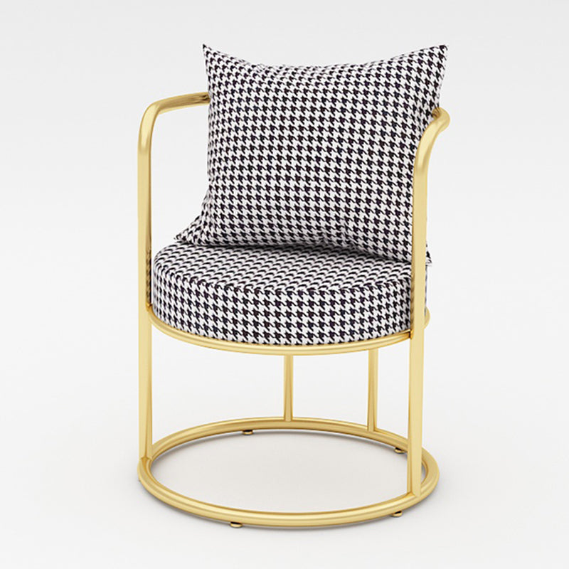 Glam Metal Dining Room Chair Open Back Dining Side Chair for Restaurant Use Black White 1 Piece Clearhalo 'Dining Chairs' 'Dining Tables & Seating' 'dining_chair' 'furn' 'furn_dining_chair' 'Furniture' 'Kitchen & Dining Furniture' 5620767