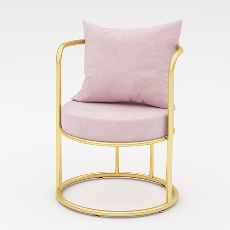 Glam Metal Dining Room Chair Open Back Dining Side Chair for Restaurant Use Pink 1 Piece Clearhalo 'Dining Chairs' 'Dining Tables & Seating' 'dining_chair' 'furn' 'furn_dining_chair' 'Furniture' 'Kitchen & Dining Furniture' 5620771