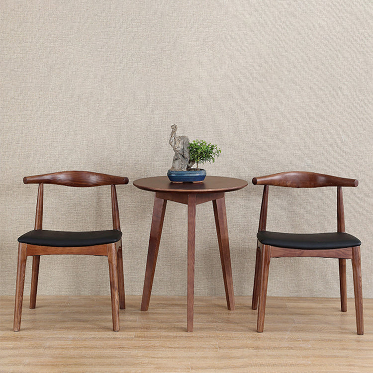 Contemporary Style Real Leather Dining Chairs Open Back Dining Side Chair