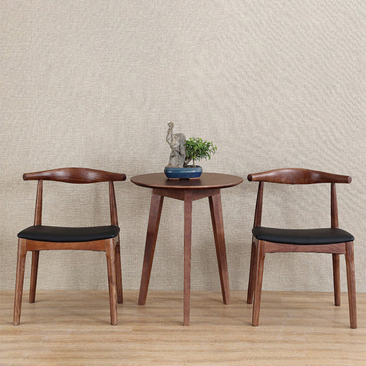 Contemporary Style Real Leather Dining Chairs Open Back Dining Side Chair