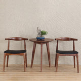 Contemporary Style Real Leather Dining Chairs Open Back Dining Side Chair