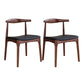 Contemporary Style Real Leather Dining Chairs Open Back Dining Side Chair