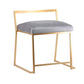 Glam Metal Dining Room Chair Armless Velvet Dining Side Chair for Restaurant Use Smoke Gray 1 Piece Clearhalo 'Dining Chairs' 'Dining Tables & Seating' 'dining_chair' 'furn' 'furn_dining_chair' 'Furniture' 'Kitchen & Dining Furniture' 5620811
