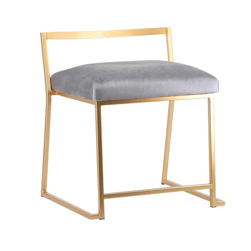 Glam Metal Dining Room Chair Armless Velvet Dining Side Chair for Restaurant Use Smoke Gray 1 Piece Clearhalo 'Dining Chairs' 'Dining Tables & Seating' 'dining_chair' 'furn' 'furn_dining_chair' 'Furniture' 'Kitchen & Dining Furniture' 5620811