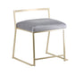 Glam Metal Dining Room Chair Armless Velvet Dining Side Chair for Restaurant Use Grey 1 Piece Clearhalo 'Dining Chairs' 'Dining Tables & Seating' 'dining_chair' 'furn' 'furn_dining_chair' 'Furniture' 'Kitchen & Dining Furniture' 5620814