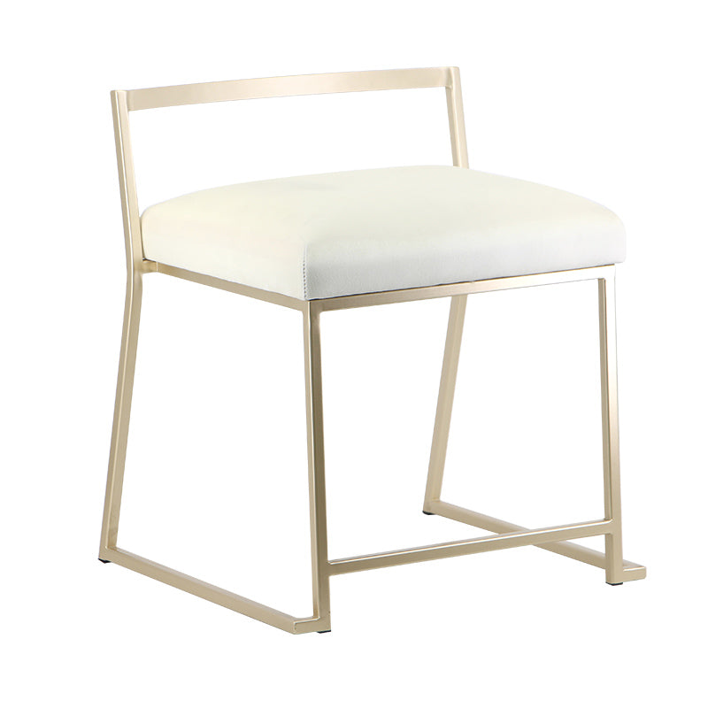 Glam Metal Dining Room Chair Armless Velvet Dining Side Chair for Restaurant Use White 1 Piece Clearhalo 'Dining Chairs' 'Dining Tables & Seating' 'dining_chair' 'furn' 'furn_dining_chair' 'Furniture' 'Kitchen & Dining Furniture' 5620816