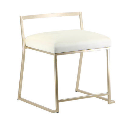 Glam Metal Dining Room Chair Armless Velvet Dining Side Chair for Restaurant Use White 1 Piece Clearhalo 'Dining Chairs' 'Dining Tables & Seating' 'dining_chair' 'furn' 'furn_dining_chair' 'Furniture' 'Kitchen & Dining Furniture' 5620816