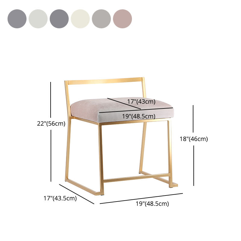 Glam Metal Dining Room Chair Armless Velvet Dining Side Chair for Restaurant Use Clearhalo 'Dining Chairs' 'Dining Tables & Seating' 'dining_chair' 'furn' 'furn_dining_chair' 'Furniture' 'Kitchen & Dining Furniture' 5620824