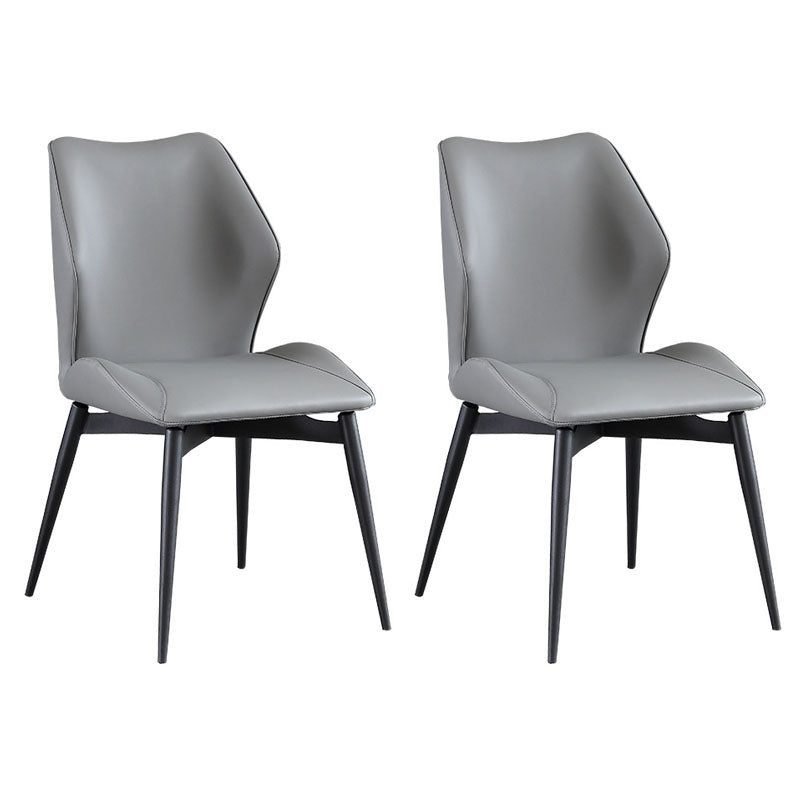 Contemporary Restaurant Wingback Side Chair Leather Dining Chair