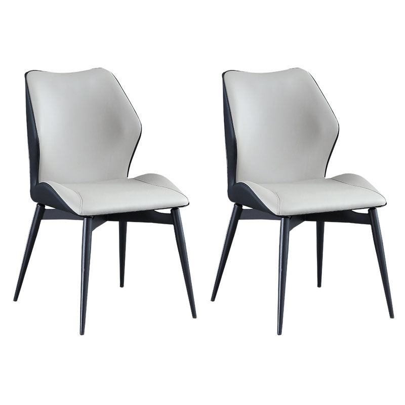 Contemporary Restaurant Wingback Side Chair Leather Dining Chair