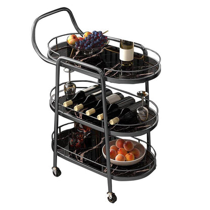 32.28"H Modern Rolling Prep Table Metal Prep Table for Home Use