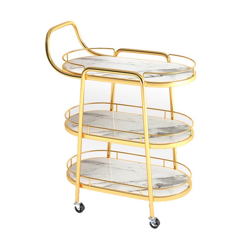 32.28"H Modern Rolling Prep Table Metal Prep Table for Home Use